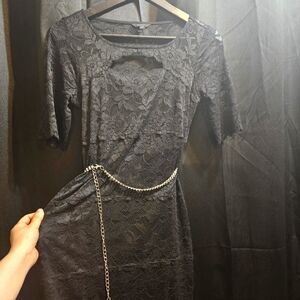 GUESS cut out chest sexy lace dress